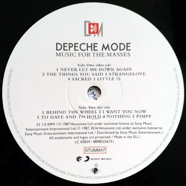 Depeche Mode - Music For The Masses (Раскладная обложка, Альбом, Переиздание, Ремастеринг) - Фото 6 Depeche Mode - Music For The Masses (Раскладная обложка, Альбом, Переиздание, Ремастеринг) - изображение 6