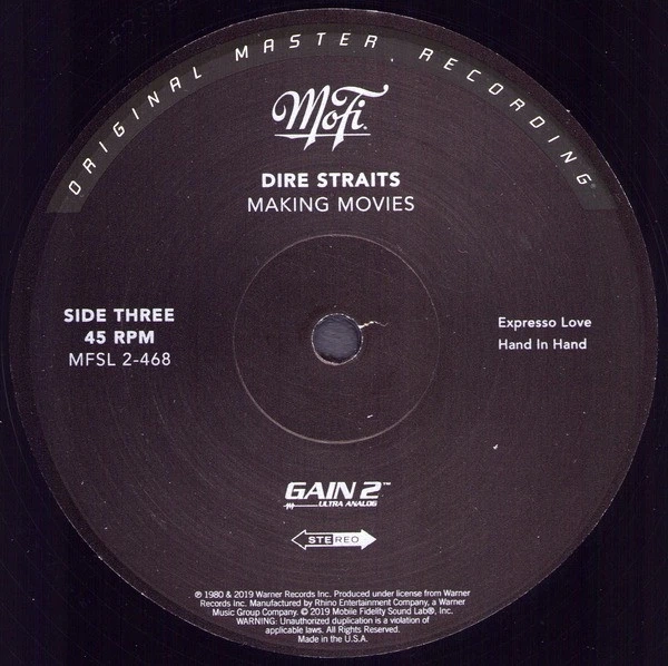 Dire Straits - Making Movies (2 пластинки, Раскладная обложка, 180 грамм, 45 об/мин, Альбом, Пронумерованный, Переиздание, Ремастеринг, Специальное издание) - Фото 6 Dire Straits - Making Movies (2 пластинки, Раскладная обложка, 180 грамм, 45 об/мин, Альбом, Пронумерованный, Переиздание, Ремастеринг, Специальное издание) - изображение 6