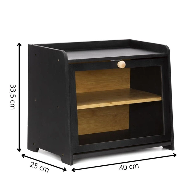 Хлібниця Springos бамбукова двоярусна з віконцем чорна KI0160 (5908455306133) - зображення 7