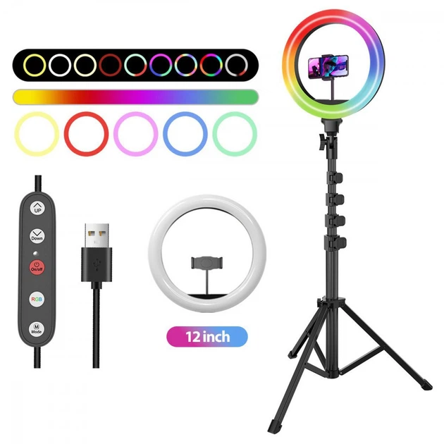 Кольцевая светодиодная RGB лампа Proove Halo (12inch) white - Фото 3 Кольцевая светодиодная RGB лампа Proove Halo (12inch) white - изображение 3