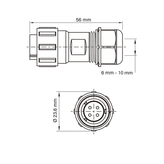 Промисловий роз'єм SP17-5-M-L / 5 pin male на дріт тато / під гвинт / IP68 / 5 контактів - Фото 3 Промисловий роз'єм SP17-5-M-L / 5 pin male на дріт тато / під гвинт / IP68 / 5 контактів - зображення 3