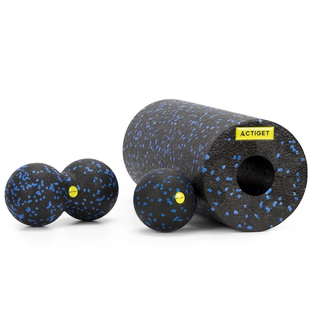 Набір для масажу Actiget М’яч ролер подвійний м’яч Чорно-синій ACT0103 (5908455309257) - зображення 8