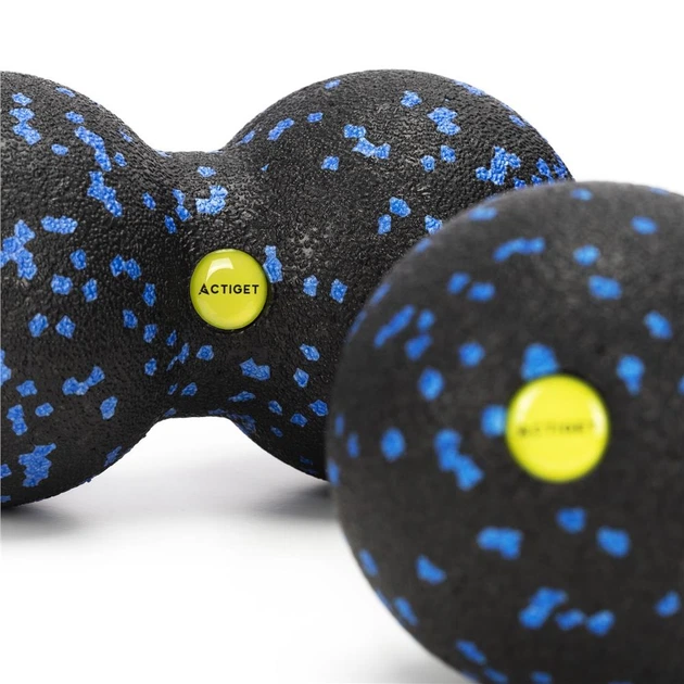 Набір для масажу Actiget М’яч ролер подвійний м’яч Чорно-синій ACT0103 (5908455309257) - зображення 16