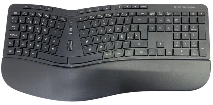 Zestaw bezprzewodowej Conceptronic Wireless Ergonomic Keyboard+Mouse ES Black (ORAZIO02ES) - obraz 2