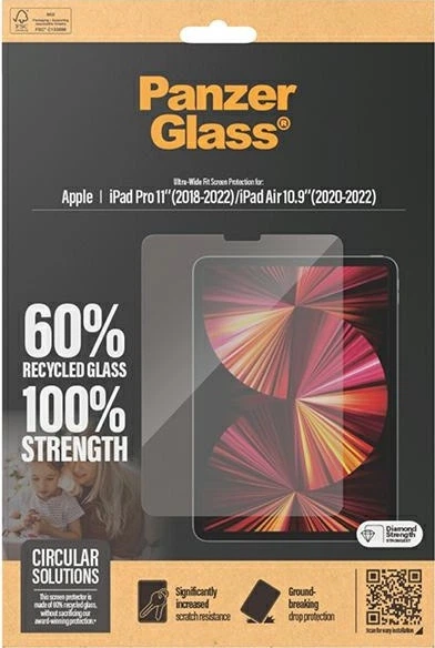 Szkło hartowane PanzerGlass Screen Protector Ultra-Wide Fit do Apple iPad Pro 11" 2018-2022 / iPad Air 10.9" 2020-2022 (5715685000980) - obraz 3