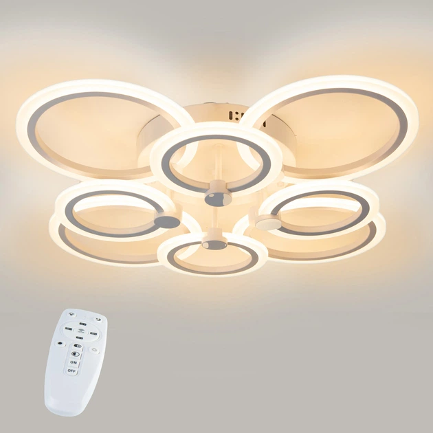 Потолочная LED люстра, светильник светодиодный белый Sunlight 5333/4+4 - Фото 1 Потолочная LED люстра, светильник светодиодный белый Sunlight 5333/4+4 - изображение 1