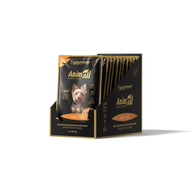 Консервований корм AnimAll Вологий корм з качкою для собак 80 г (184396) - зображення 3