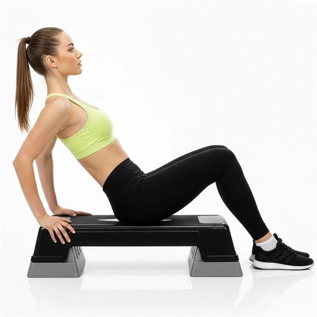 Степ для аеробіки Actiget 2 рівні чорно-сірий ACT0120 (5908455309424) - зображення 5