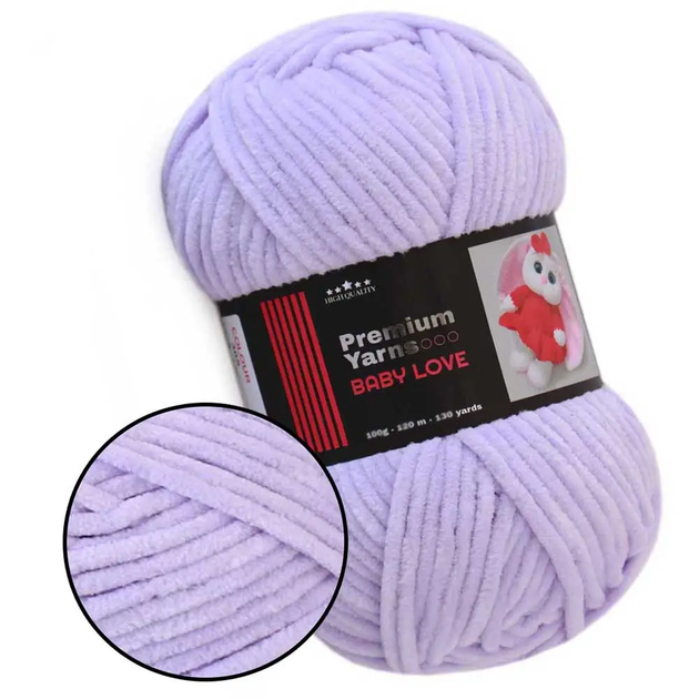 Плюшевая пряжа для вязания Премиум Бэби Лав Premium Yarn Baby Love 50 г, Сирень No305 - Фото 1 Плюшевая пряжа для вязания Премиум Бэби Лав Premium Yarn Baby Love 50 г, Сирень No305 - изображение 1