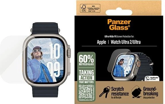 Захисне скло PanzerGlass Screen Protector для Apple Watch Ultra 3/Ultra 2/Ultra 49 мм (5715685003615) - зображення 2