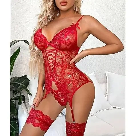 Комплект белья Кружево L-XL Красный (2/52) - изображение 3