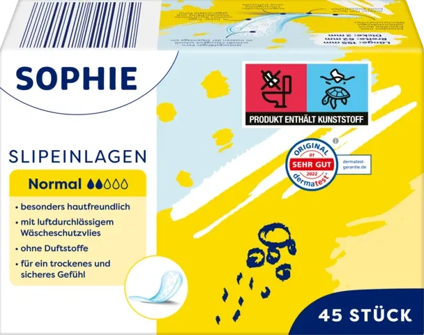 Щоденні гігієнічні прокладки Sophie slipeinlagen Normal 45 шт 2 краплі - изображение 4
