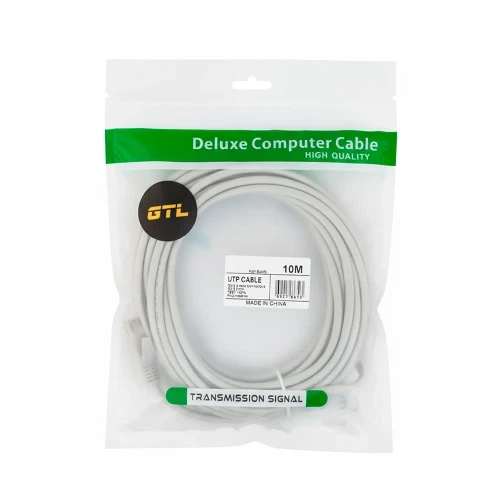 Патч-корд 10 м, UTP, Grey, GTL, Cat.5e, CCA, PVC (GTL10U5EGY) - изображение 2
