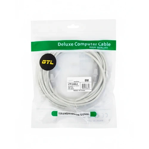 Патч-корд 5 м, UTP, Grey, GTL, Cat.6, CCA, PVC (GTL5U6GY) - изображение 2