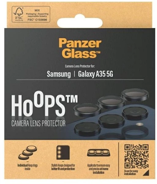 Захисне скло Panzer Glass Hoops Lens Protector для Samsung Galaxy A35 Black (1226) - зображення 4