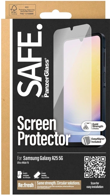 Szkło hartowane Panzer Glass Safe do Samsung Galaxy A25 Transparent (SAFE95680) - obraz 2