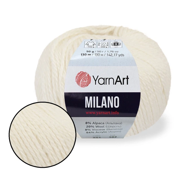 YarnArt Milano, Молоко №852– полушерстяная пряжа с альпакой, вискозой и акрилом, 50 г / 130 м, для шапок, жилетов и демисезонных изделий - Фото 1 YarnArt Milano, Молоко №852– полушерстяная пряжа с альпакой, вискозой и акрилом, 50 г / 130 м, для шапок, жилетов и демисезонных изделий - изображение 1