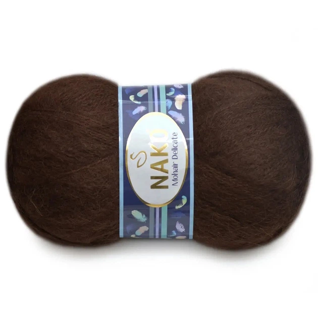 Nako Mohair Delicate, Коричневый №6106 - пряжа Мохер Деликат 100 г / 500 м, 85% акрил, 10% шерсть, 5% мохер, тонкая, для шалей, свитеров и кардиганов - Фото 1 Nako Mohair Delicate, Коричневый №6106 - пряжа Мохер Деликат 100 г / 500 м, 85% акрил, 10% шерсть, 5% мохер, тонкая, для шалей, свитеров и кардиганов - изображение 1