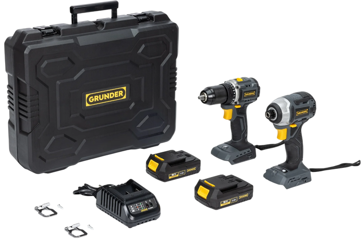 Набір акумуляторних інструментів Grunder CD-B0A18+CW-B1218E 18 В 2 А·год (4772013443476) - зображення 2