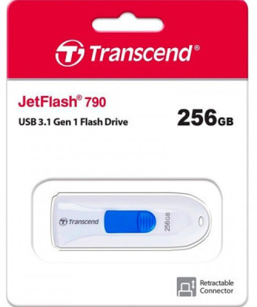 Flash Drive Transcend JetFlash 790 256GB USB 3.1 білий (TS256GJF790W) (6986655) - изображение 3