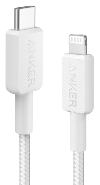 Кабель Anker 322 USB-C to Lightning - 1.8m Nylon білий (6908154) - Фото 1 Кабель Anker 322 USB-C to Lightning - 1.8m Nylon білий (6908154) - изображение 1