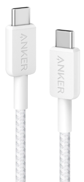 Кабель Anker 322 USB-C to USB-C-1.8m Nylon белый (6908157) - Фото 1 Кабель Anker 322 USB-C to USB-C-1.8m Nylon белый (6908157) - изображение 1