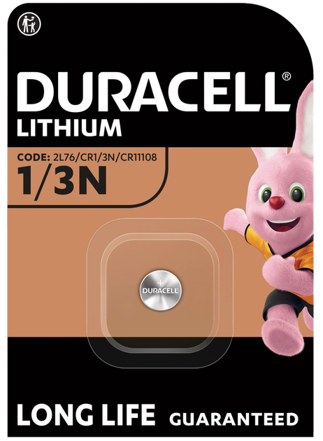Спеціальна літієва батарейка Duracell 1/3N 3V, (2L76/CR1/3N/CR11108), 1 шт. в упаковці (7091713) - зображення 3