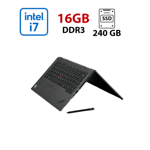 Ноутбук-трансформер Lenovo ThinkPad X1 Yoga (4th gen) / 14" (2560x1440) IPS Touch / Intel Core i7-8665U (4 (8) ядра по 1.9 - 4.8 GHz) / 16 GB DDR3 / 240 GB SSD / Intel UHD Graphics / WebCam б/у - Фото 1 Ноутбук-трансформер Lenovo ThinkPad X1 Yoga (4th gen) / 14" (2560x1440) IPS Touch / Intel Core i7-8665U (4 (8) ядра по 1.9 - 4.8 GHz) / 16 GB DDR3 / 240 GB SSD / Intel UHD Graphics / WebCam б/у - изображение 1