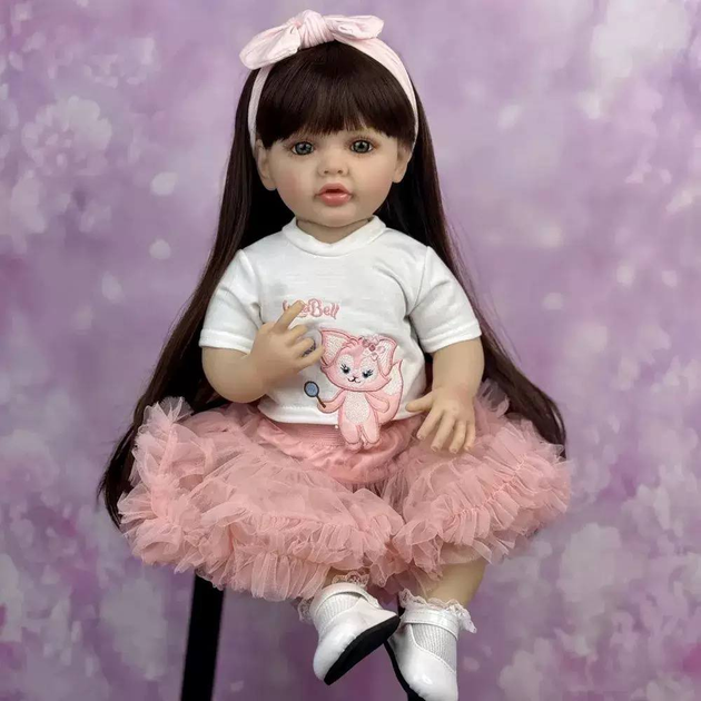 Реалистичная кукла Реборн 55 см полностью силиконовая Doll Reborn Baby Born К0100209 - изображение 5