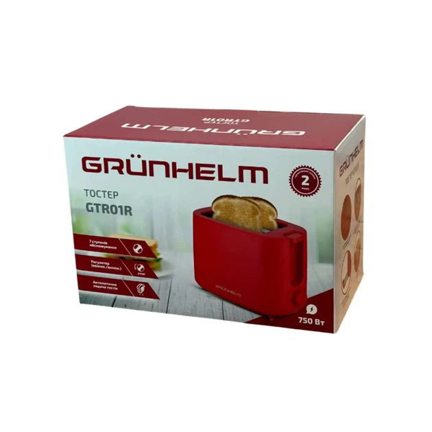 Тостер Grunhelm GTR01R 750 Вт красный - изображение 7