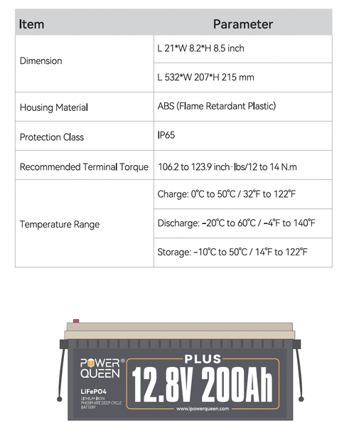 Аккумулятор Power Queen 12V 200Ah Plus - Фото 2 Аккумулятор Power Queen 12V 200Ah Plus - изображение 2