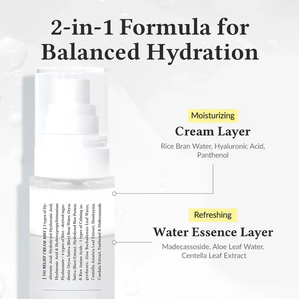 Увлажняющий двухфазный кремовый мист для лица Dr. Althea 345 Relief Cream Mist, 60 мл - изображение 2