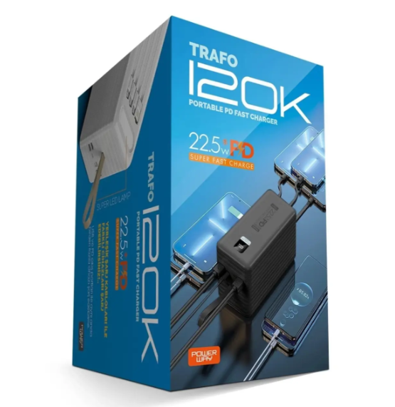 Повербанк на 120000 mAh з LED світлом та швидкою зарядкою 22.5W POWERBANK Чорний для роутера модему інтернету WiFi - Фото 1 Повербанк на 120000 mAh з LED світлом та швидкою зарядкою 22.5W POWERBANK Чорний для роутера модему інтернету WiFi - зображення 1