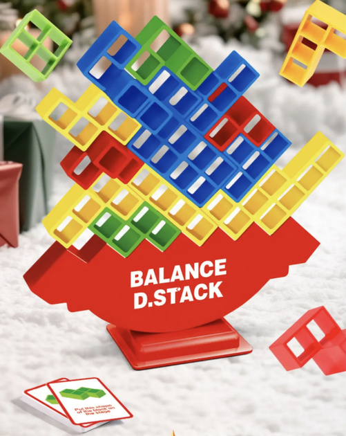 Настольная игра Балансир Balance Stack 64 блока • Развивающая игра на равновесие, логику и моторику для детей - изображение 3
