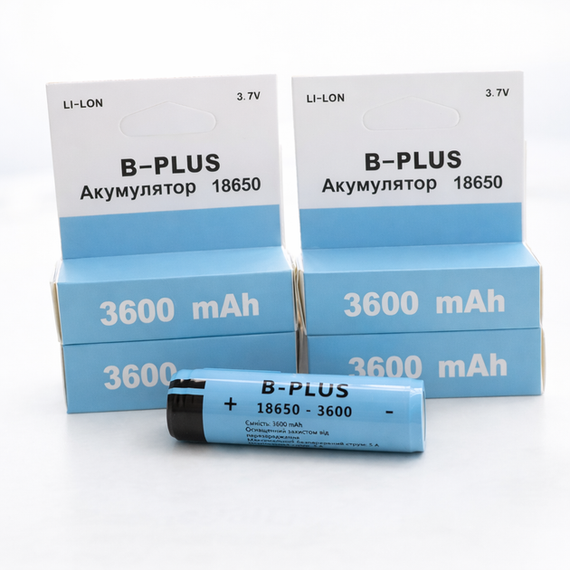 Аккумулятор B+plus 3600 mAh 18650 для фонарей Li-Ion 3.7v с защитой - Фото 3 Аккумулятор B+plus 3600 mAh 18650 для фонарей Li-Ion 3.7v с защитой - изображение 3