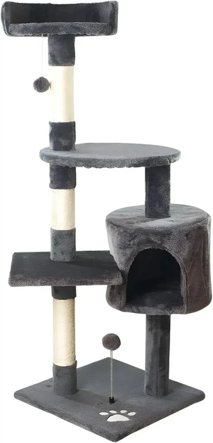 Игровой комплекс для кошек с когтеточкой и домиком MT04 40×40×116 см - Фото 1 Игровой комплекс для кошек с когтеточкой и домиком MT04 40×40×116 см - изображение 1