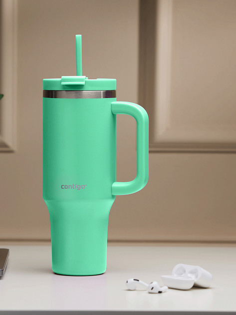 Термокухоль з трубочкою Contigo Tumbler Streeterville 1182 мл Бірюзовий (2201794) - зображення 6