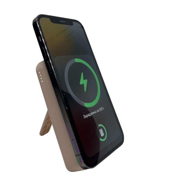 Магнітний Power Bank 20000 mAh 22.5W LX-DX132 з бездротовою зарядкою MagSafe та вбудованими кабелями бежевий - изображение 2