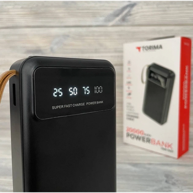 Зарядний пристрій Power Bank TORIMA TRM-1021 портативний акумулятор павербанк 20000 mAh швидка зарядка + 4 вбудовані кабелі - зображення 6