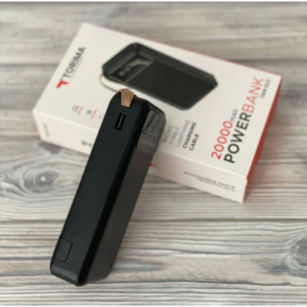Зарядний пристрій Power Bank TORIMA TRM-1021 портативний акумулятор павербанк 20000 mAh швидка зарядка + 4 вбудовані кабелі - зображення 5