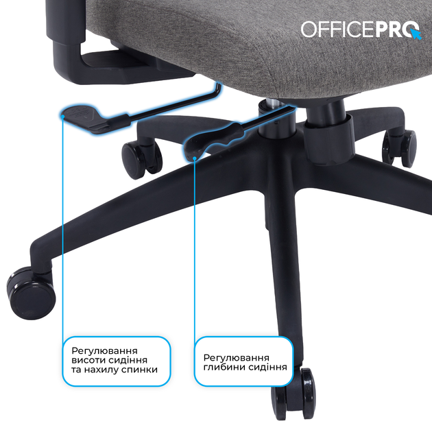 Офисное кресло OfficePro Skyline Black/Dark Gray (OC580-B-DG-DG) - Фото 12 Офисное кресло OfficePro Skyline Black/Dark Gray (OC580-B-DG-DG) - изображение 12