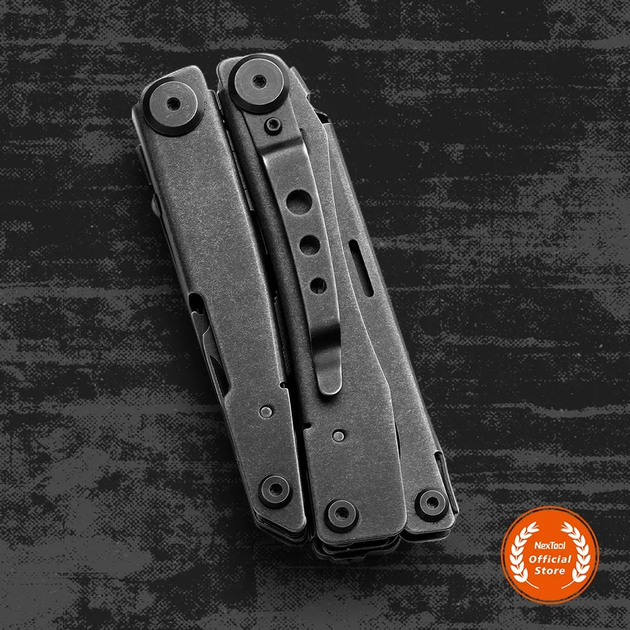 Мультитул NexTool NE20240 универсальный компактный EDC инструмент 16 функций с плоскогубцами ножом пилой отвертками открывалкой ножницами с фиксатором лезвия и чехлом на ремень для туризма походов рыбалки авто ремонта нержавеющая сталь, Dark - изображение 9