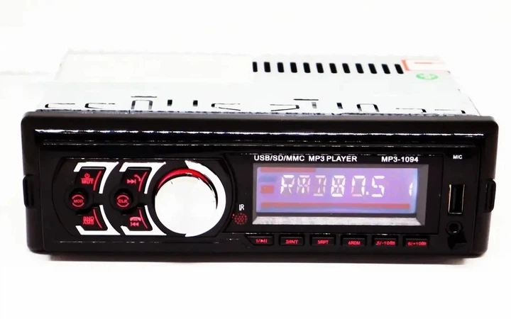Магнитола автомобильная 1DIN A-Plus 1094 Автомагнитола MP3 с USB, SD, FM, съёмная панель Черная - изображение 2