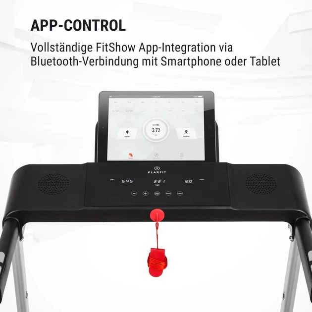 Беговая дорожка KLARFIT Treado Active 10 км/ч 36x100 см Bluetooth компактная, сенсорный дисплей (10034444) - Уценка - изображение 3