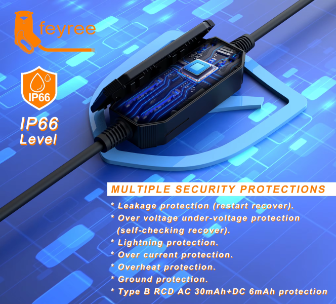 Зарядка для електромобіля Feyree 11кВт 16A Type2 Hero EV H8 APP Wi Fi - зображення 5