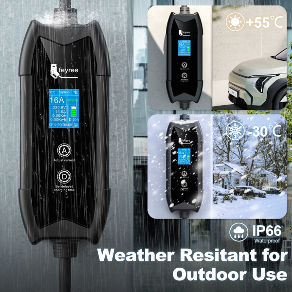 Зарядка для електромобіля Feyree 3.5кВт 16A Type2 Cat EV F9 App Version Wi-Fi - зображення 7