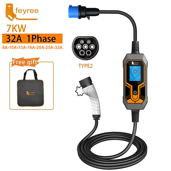 Зарядка для електромобіля Feyree 7кВт 32A Type2 Lion EV K7 - зображення 2