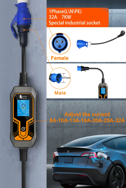 Зарядка для електромобіля Feyree 7кВт 32A Type2 Lion EV K7 - зображення 5
