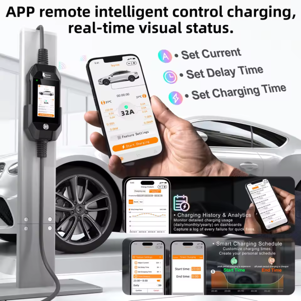 Зарядка для електромобіля Feyree 7кВт 32A GB/T Lion EV Ultra, Wi-Fi Black - зображення 5