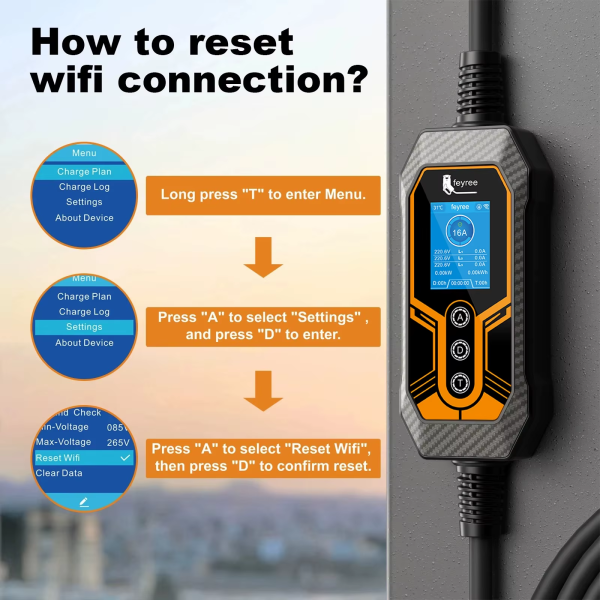 Зарядка для електромобіля Feyree 11кВт 16A Type2 Додатковий комплект Lion EV-K9: APP Wi-Fi ДК - зображення 8